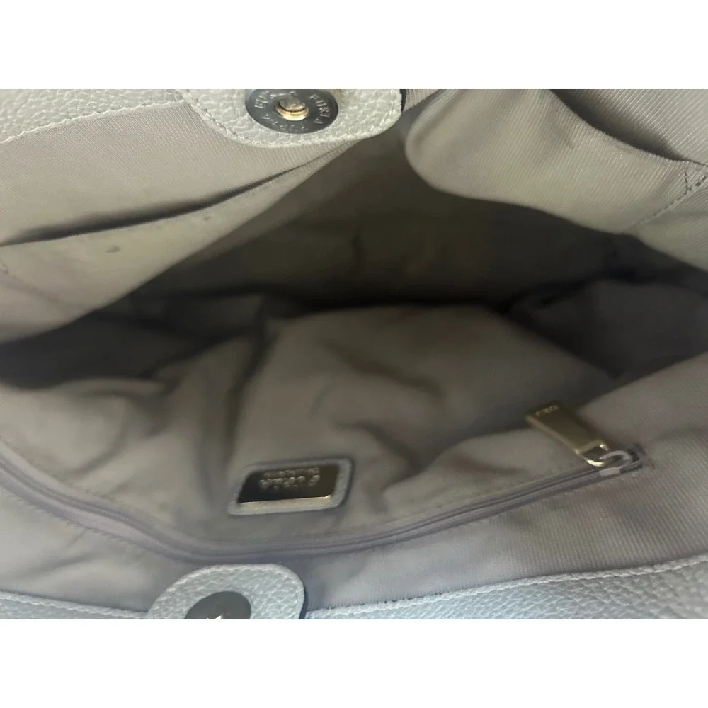 Furla Taupe Pebbled Leather Hobo Shoulder Bag Gold Hardware Large